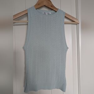 Reformation Serena Cable Sweater Tank Powder - Size XS